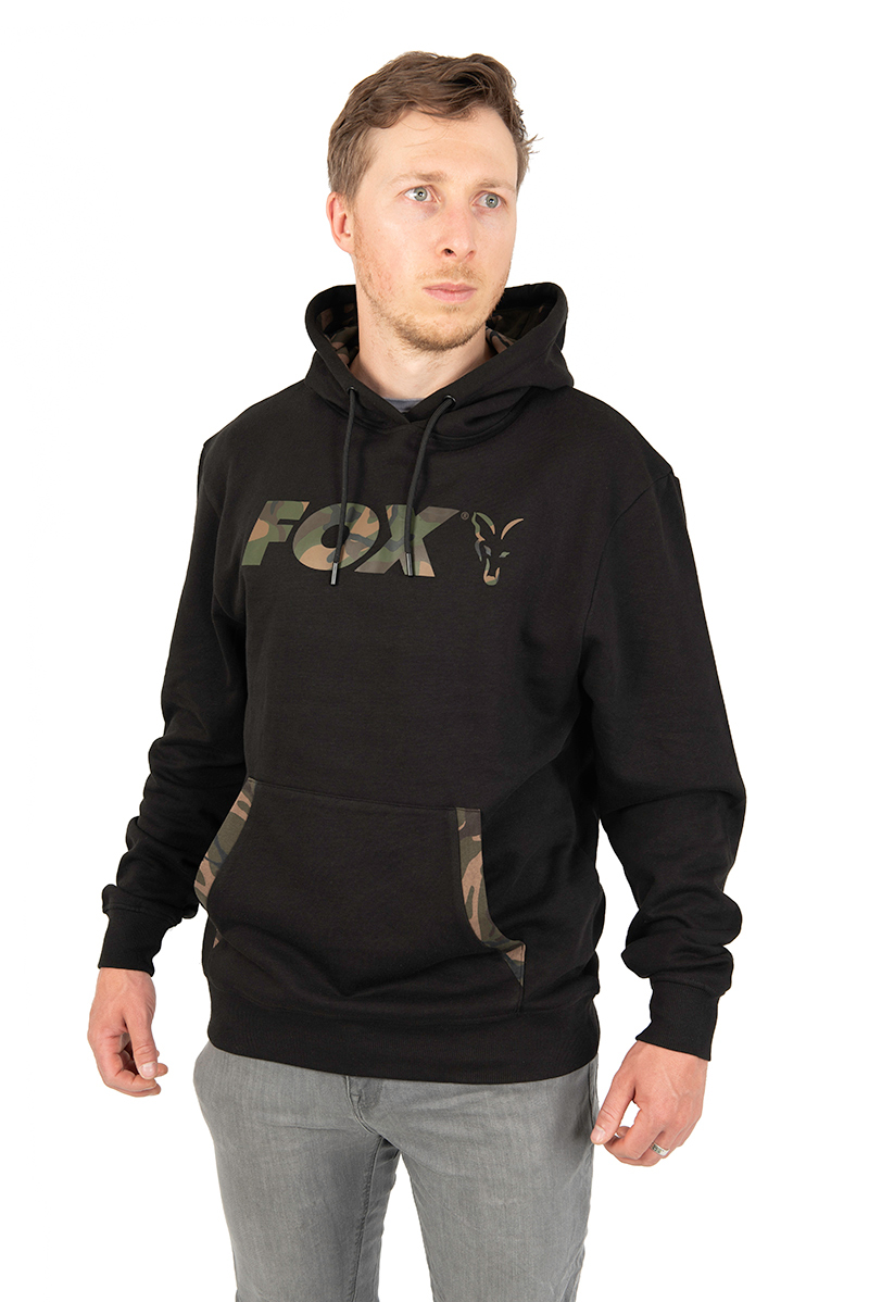 Fox Black/Camo Hoody Größe S M L XL XXL XXXL Karpfenangeln Pullover Sweater NEW 