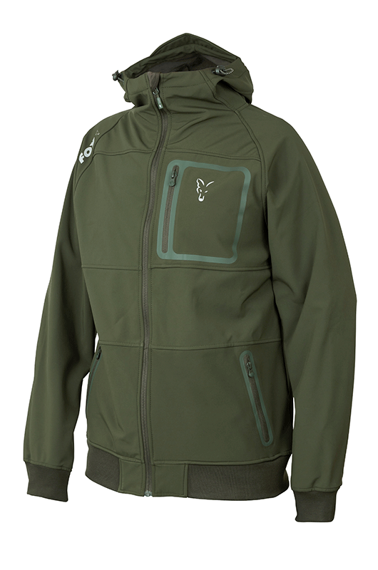 New Fox 2019 Collection Green Silver Shell Hoodie Jacket All sizes Carp Fishing 