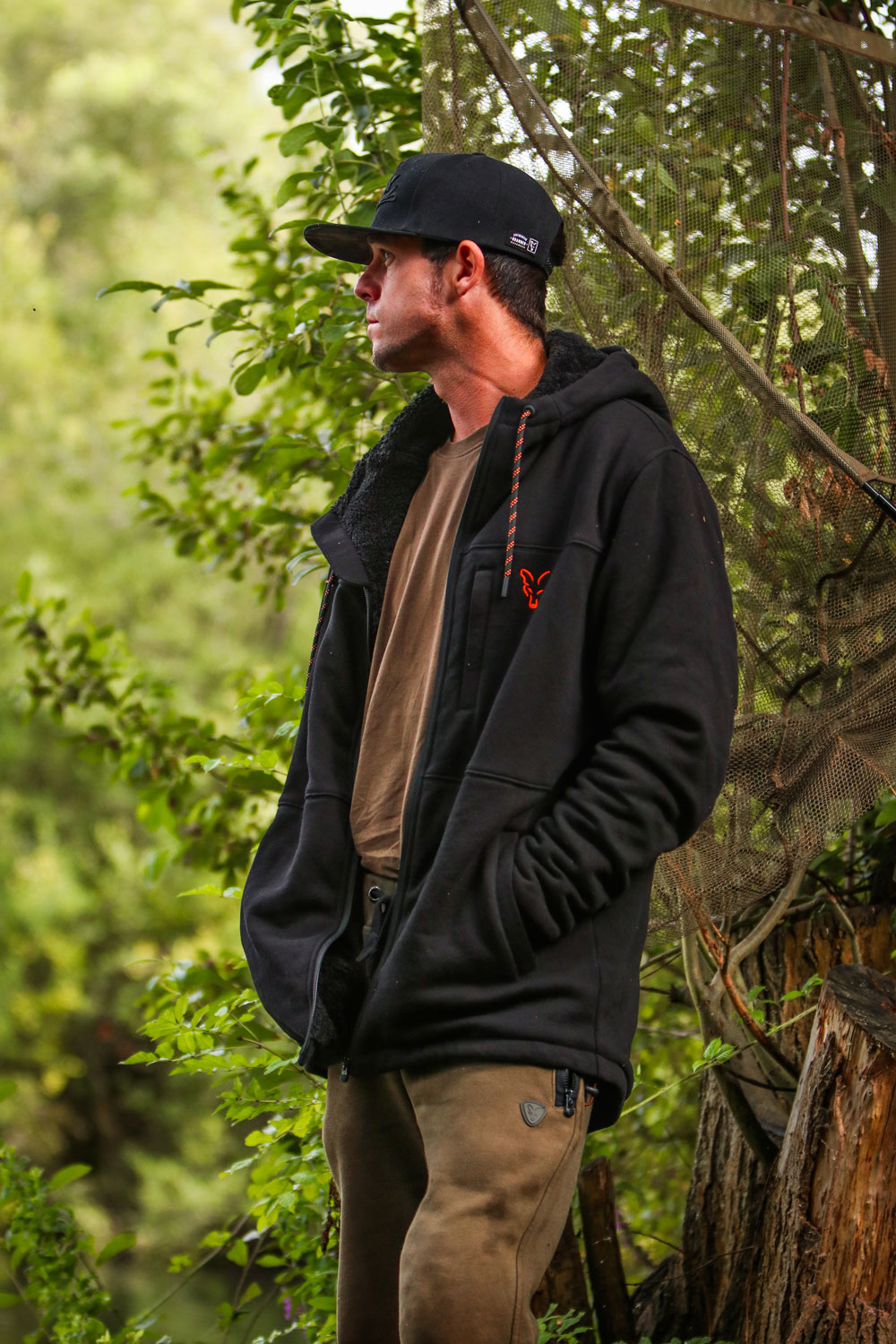 Fox Collection Black Orange Sherpa Hoody Carp fishing Clothing 