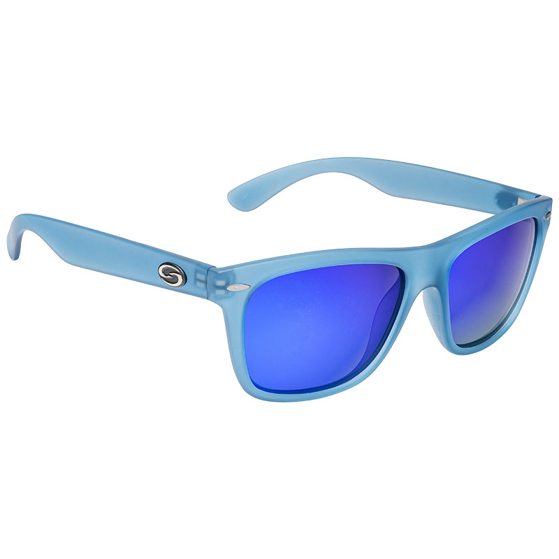 Strike King SK Plus Cash Sunglasses SK Plus Cash Matte Translucent Blue Frame Multi Layer White Blue Mirror Gray Base Lens