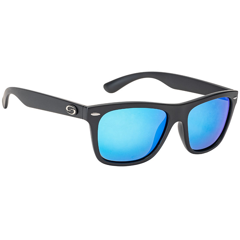 Strike King SK Plus Cash Sunglasses SK Plus Cash Matte Black Frame Multi Layer White Blue Mirror Grey Base Lens