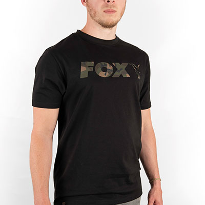 Fox Black  Camo print T shirt  SMALL